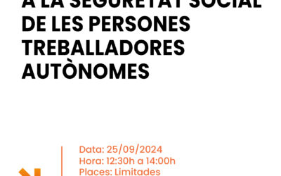 TALLER DE COTITZACIÓ A LA SEGURETAT SOCIAL DE LES PERSONES TREBALLADORES AUTÒNOMES